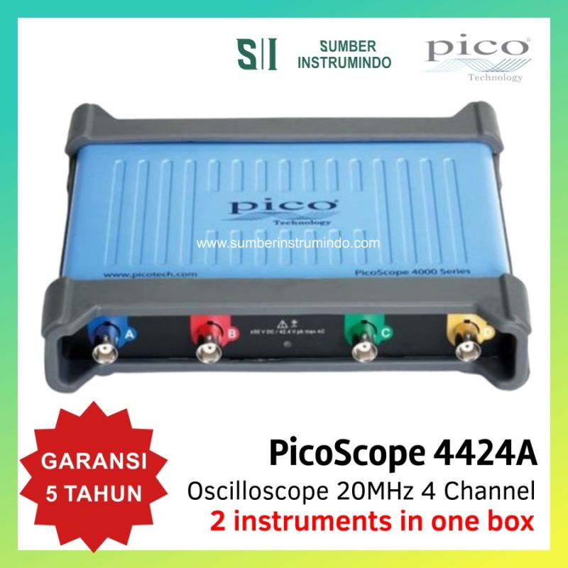 PicoScope 4424A Oscilloscope 20MHz, 4CH, 80MS/s, 12BIT, KIT C/W CASE