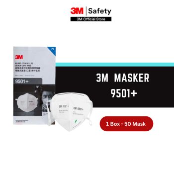 3M 9501+ Masker KN95 Particulate Respirator (isi 50 masker)