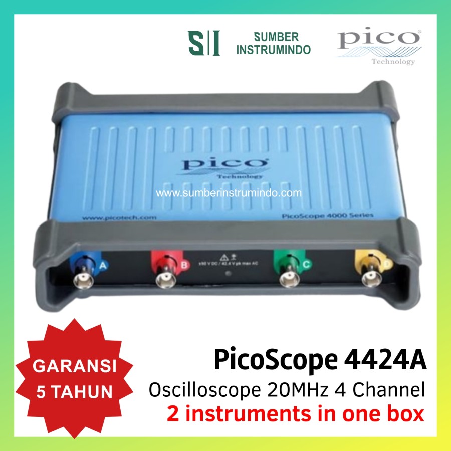 PicoScope 4424A Oscilloscope 20MHz, 4CH, 80MS/s, 12BIT, KIT C/W CASE